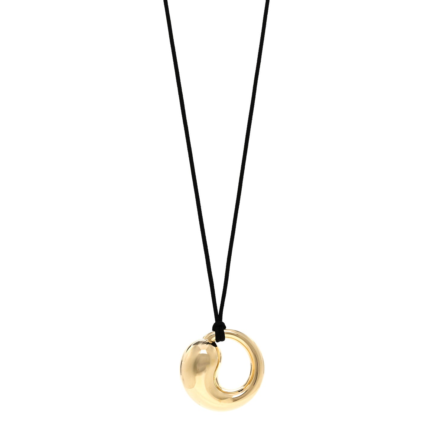 18K Yellow Gold Elsa Peretti Eternal Circle Pendant Cord Necklace