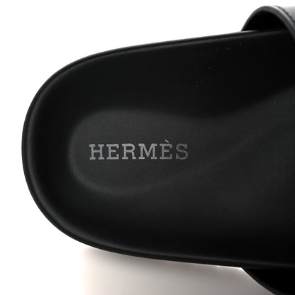 Hermes Calfskin Womens Chypre Sandals 38 Black 7 of 11
