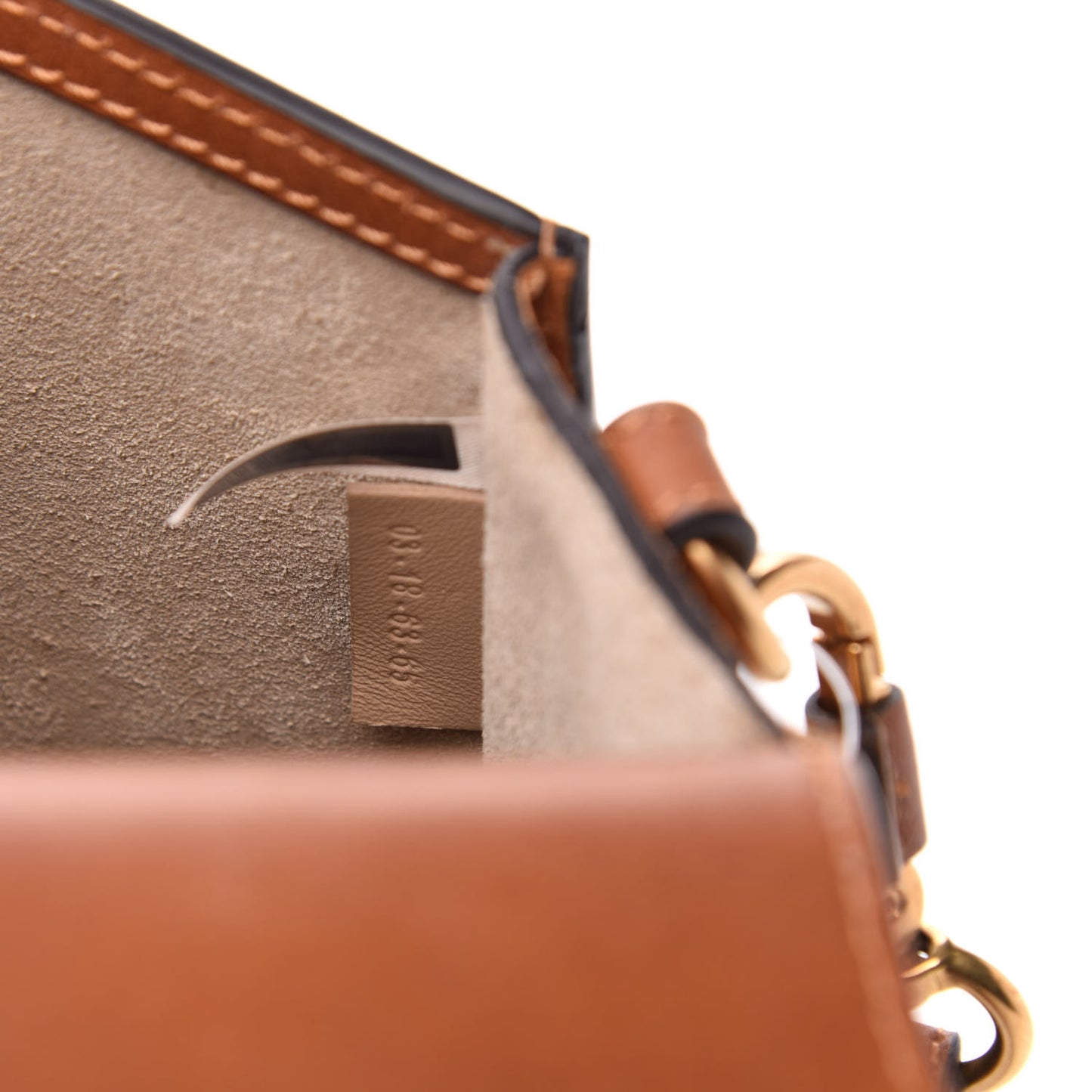Calfskin Suede Medium Nile Bracelet Bag Caramel