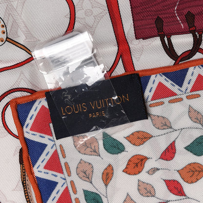 Louis Vuitton Silk Tree Of Louis Square Scarf Beige 6 of 6