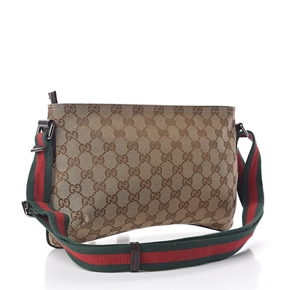 Gucci Monogram Web Small Flat Messenger Crossbody Dark Brown 3 of 10