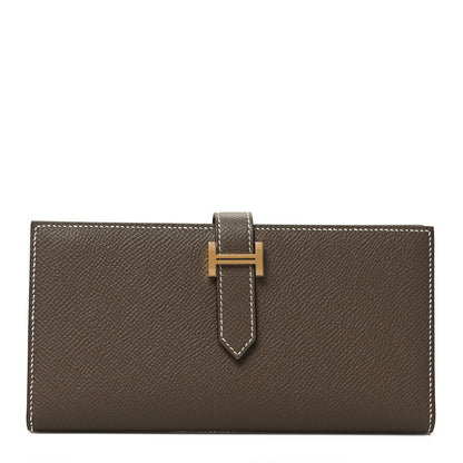 Hermes Epsom Bearn Gusset Wallet Etoupe 1 of 7