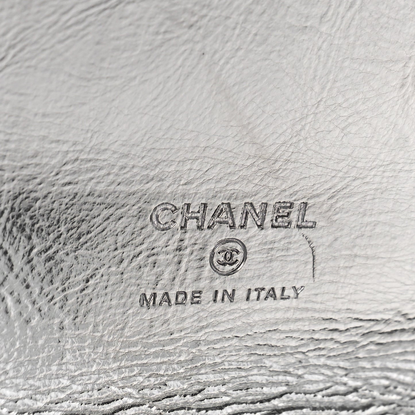 Metallic Crumpled Calfskin Small 31 Pouch Silver