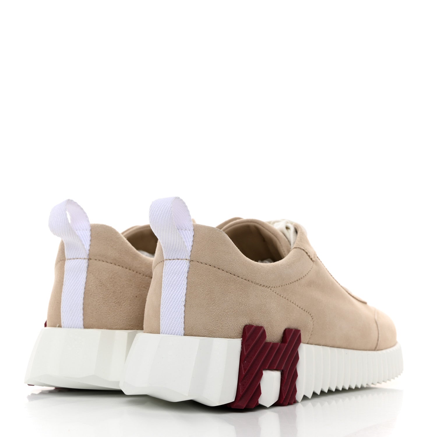 Hermes Goatskin Suede Goatskin Bouncing Sneakers 40 White Gomme 4 of 9