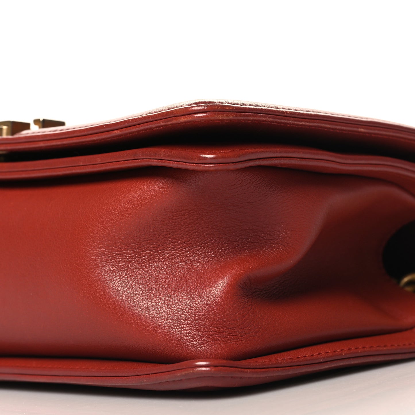 Calfskin Quilted Medium Boy Flap Dark Red