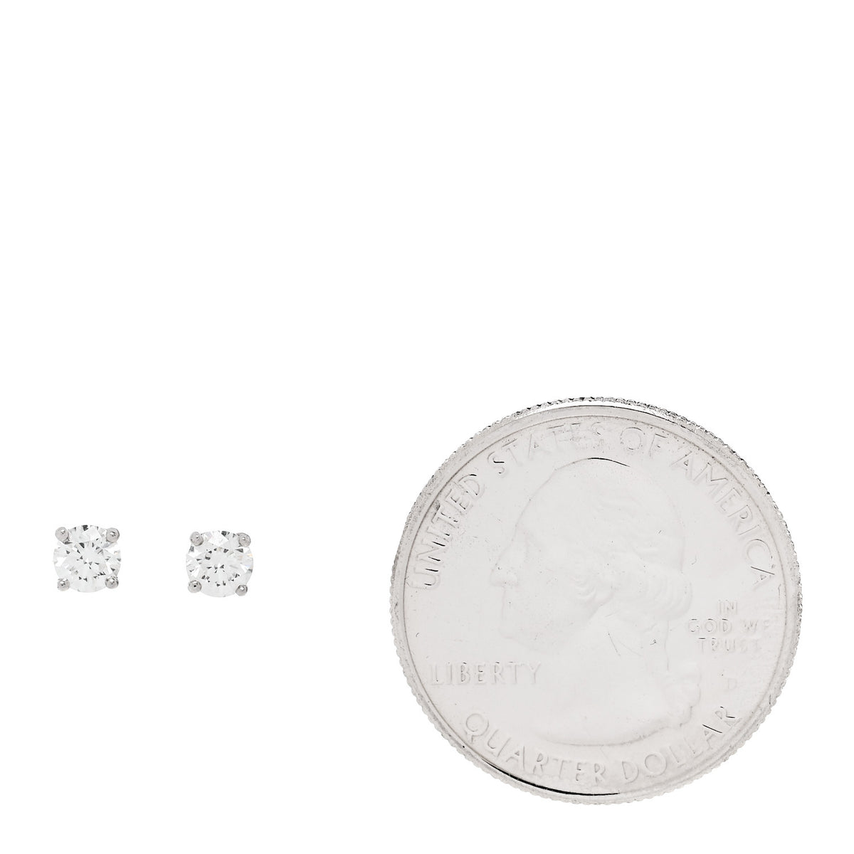 Tiffany Platinum Diamond .45ctw Solitaire Earrings 2 of 5