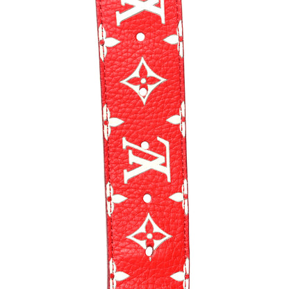 Louis Vuitton X SUPREME Calfskin Monogram 40mm LV Initiales Belt 110 44 Red 3 of 6