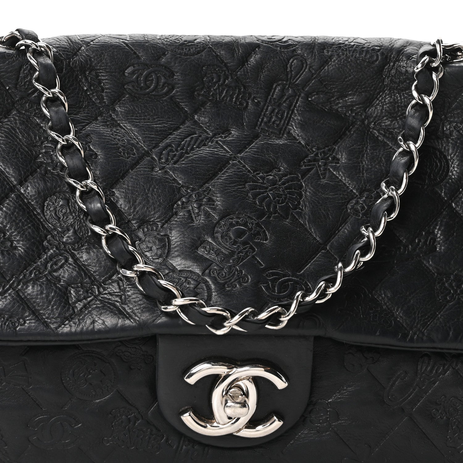 Chanel Calfskin Embossed Large Lucky Symbols Flap Black 8 of 10