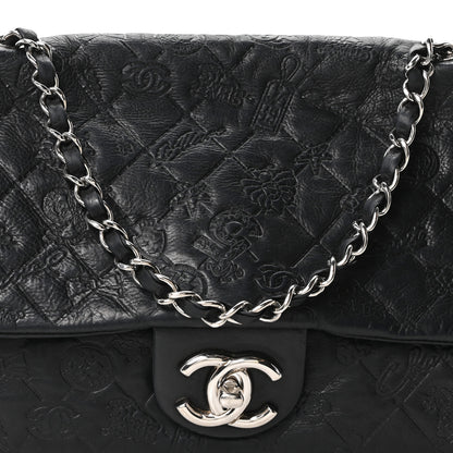 Chanel Calfskin Embossed Large Lucky Symbols Flap Black 8 of 10