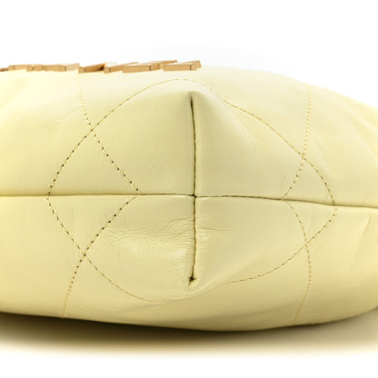Chanel Shiny Calfskin Quilted Mini Chanel 22 Light Yellow 8 of 10