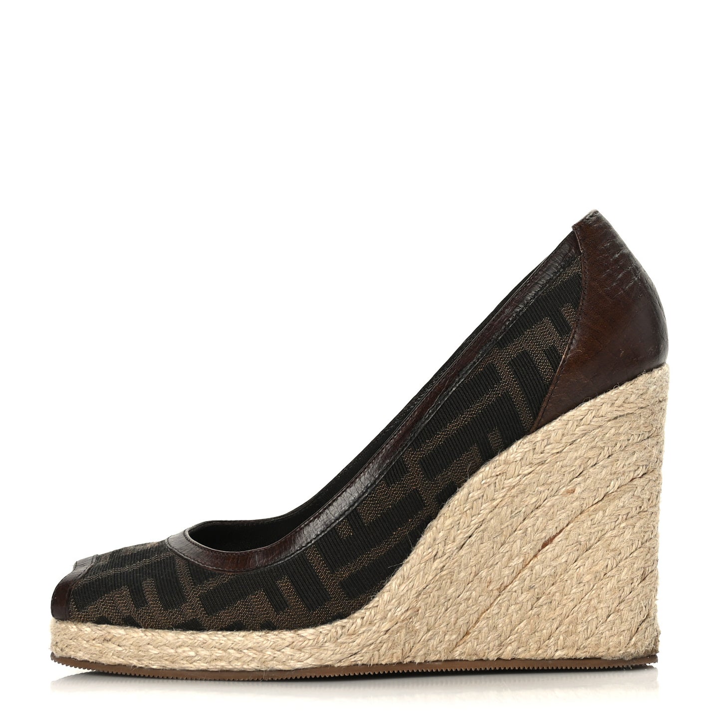 Zucca Raffia Zeppa Wedge Sandals 37.5 Tobacco