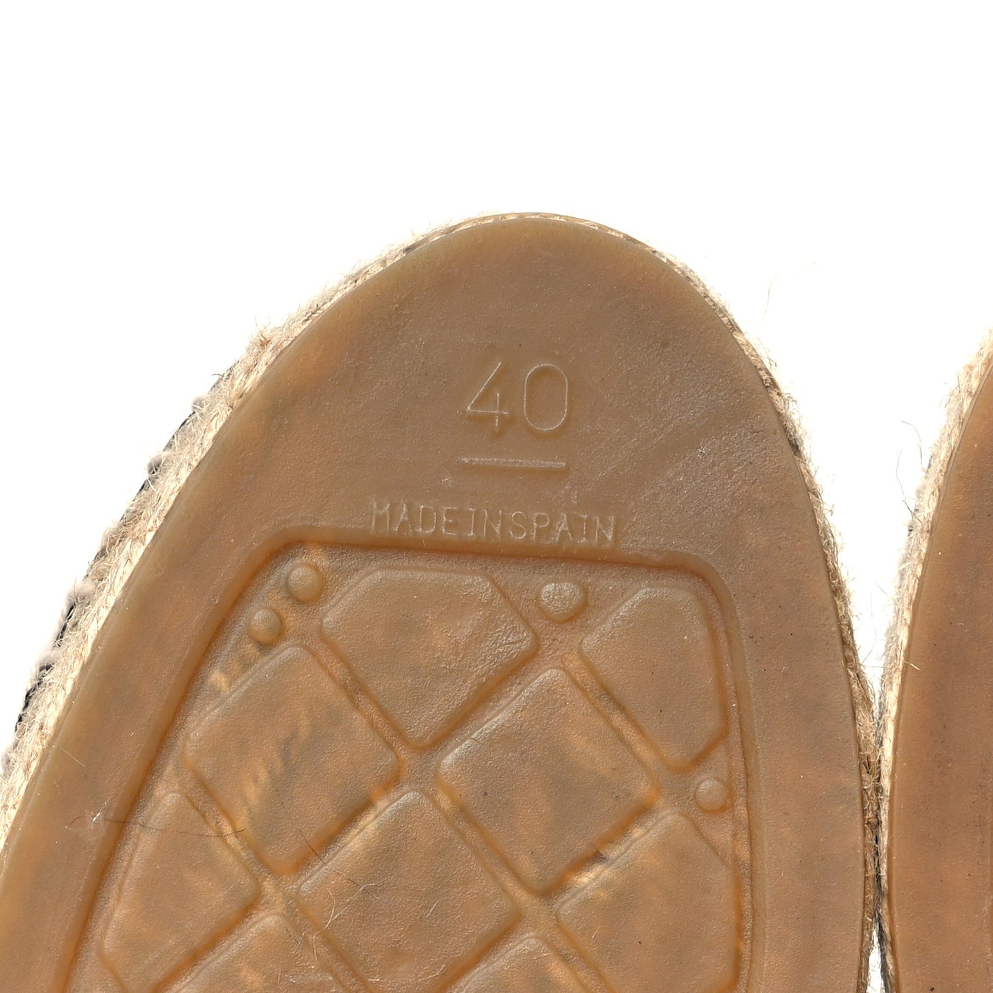 Mesh Lambskin Check Print CC Espadrilles 40 Blue Black White