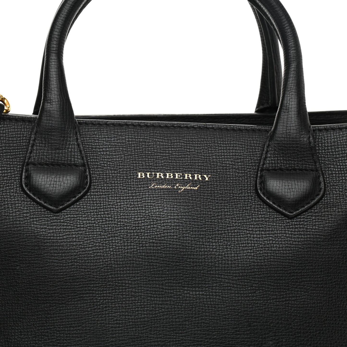 Grainy Calfskin Perforated Medium Broguing Tassel Banner Tote Black