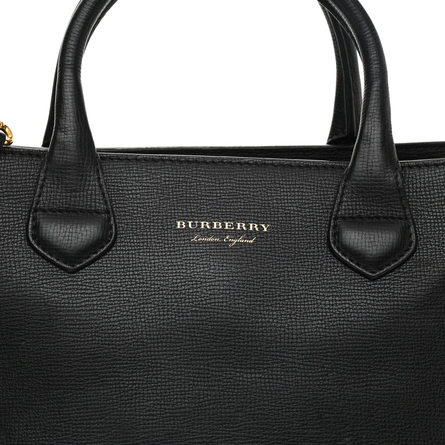 Burberry Grainy Calfskin Perforated Medium Broguing Tassel Banner Tote Black 9 of 9