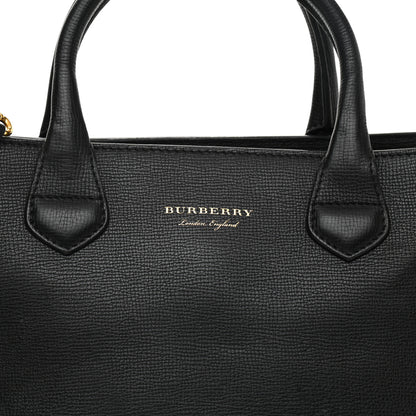Burberry Grainy Calfskin Perforated Medium Broguing Tassel Banner Tote Black 9 of 9