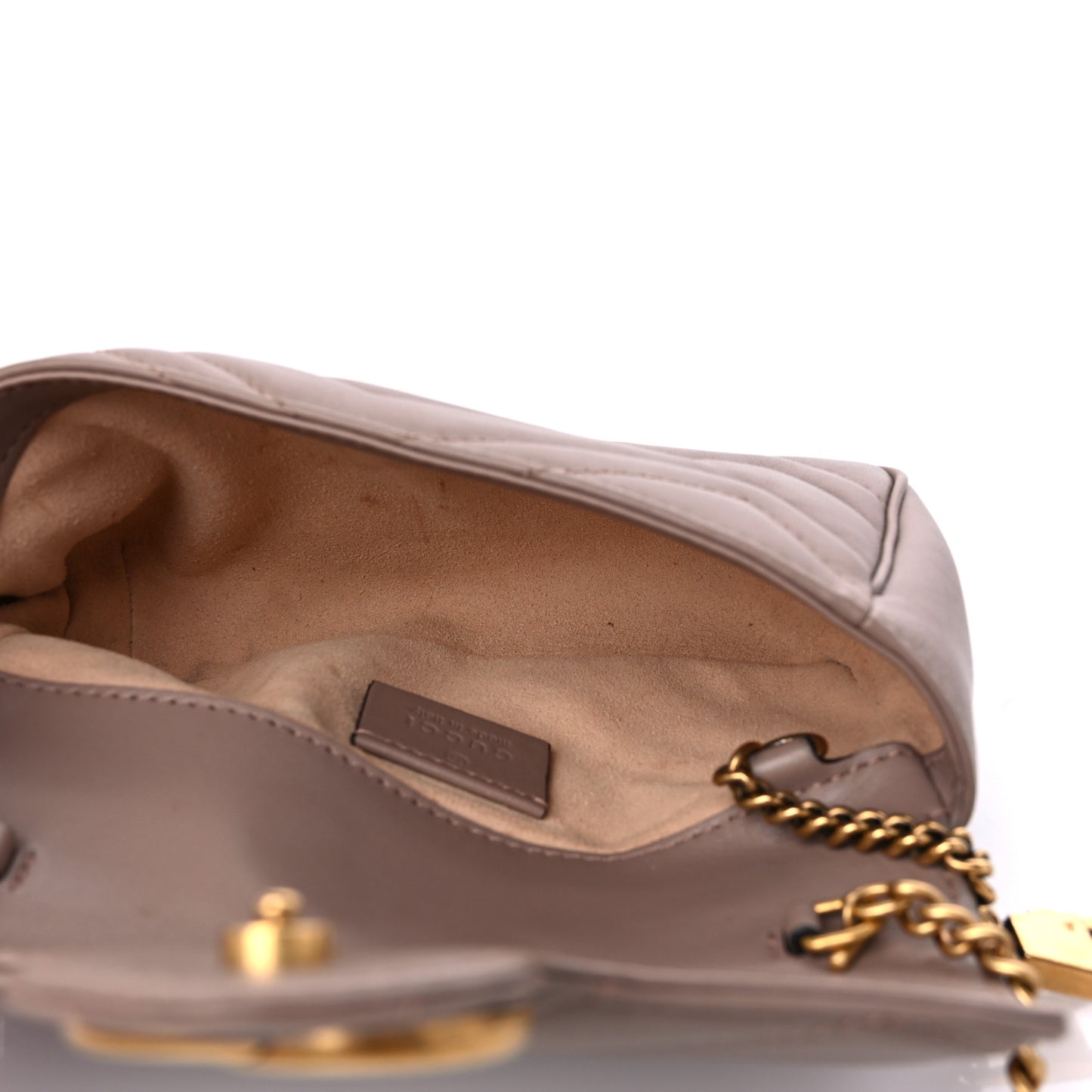 Calfskin Matelasse Super Mini GG Marmont Shoulder Bag Porcelain Rose