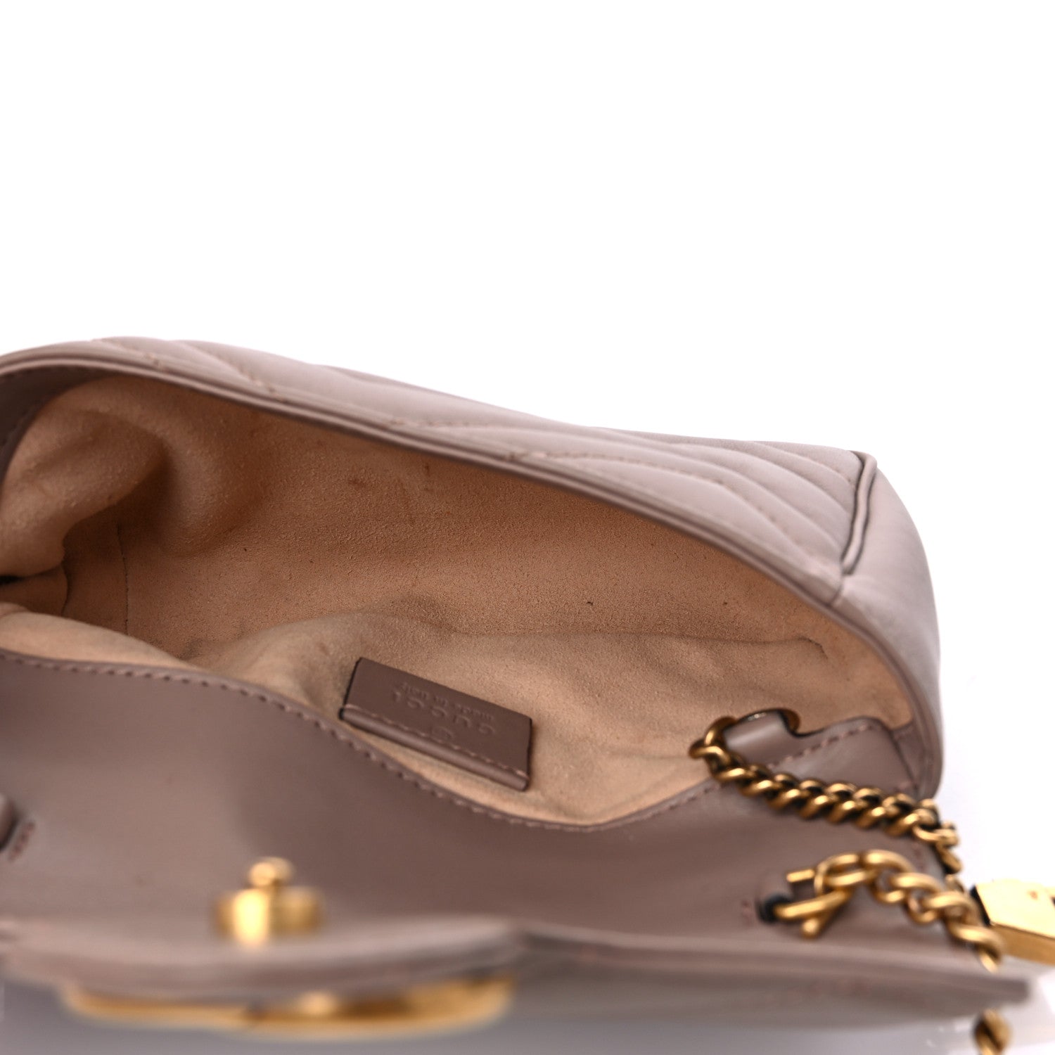 Gucci Calfskin Matelasse Super Mini GG Marmont Shoulder Bag Porcelain Rose 5 of 13