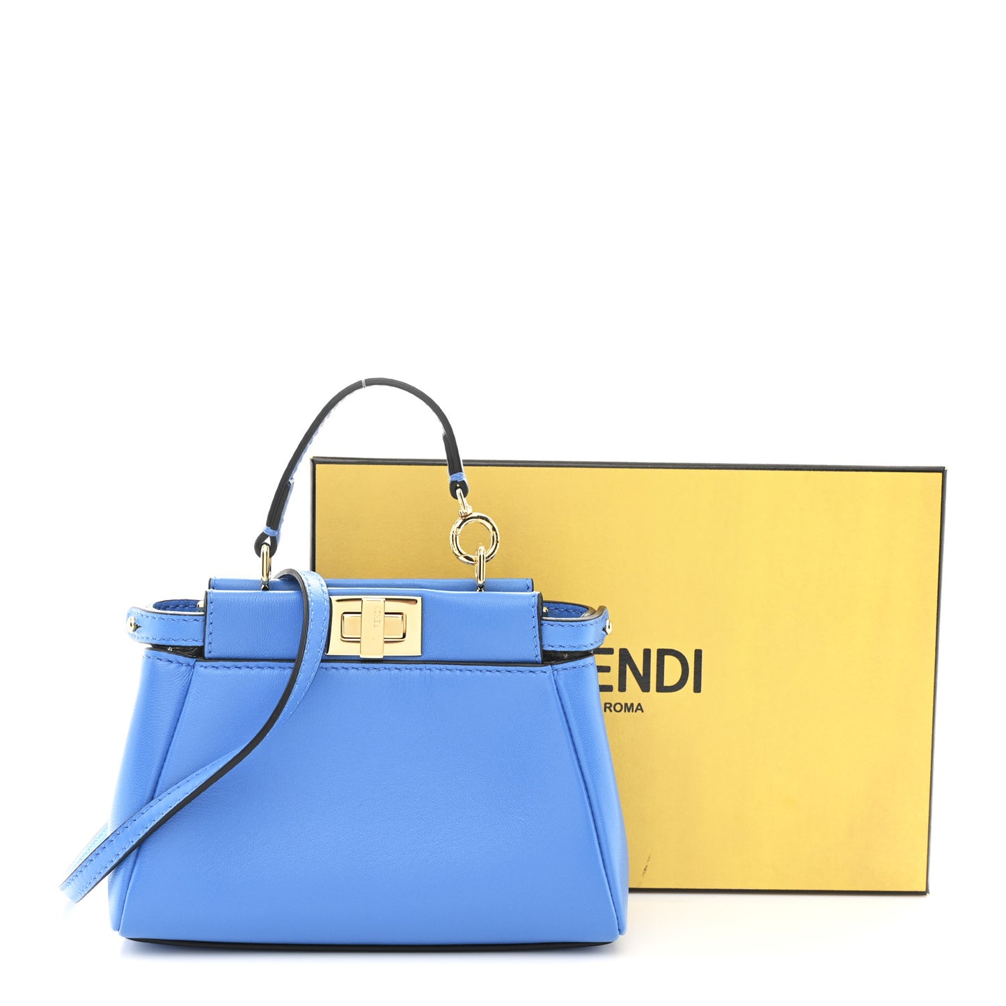 Shiny Nappa Micro Peekaboo Iconic Satchel Blue Royal
