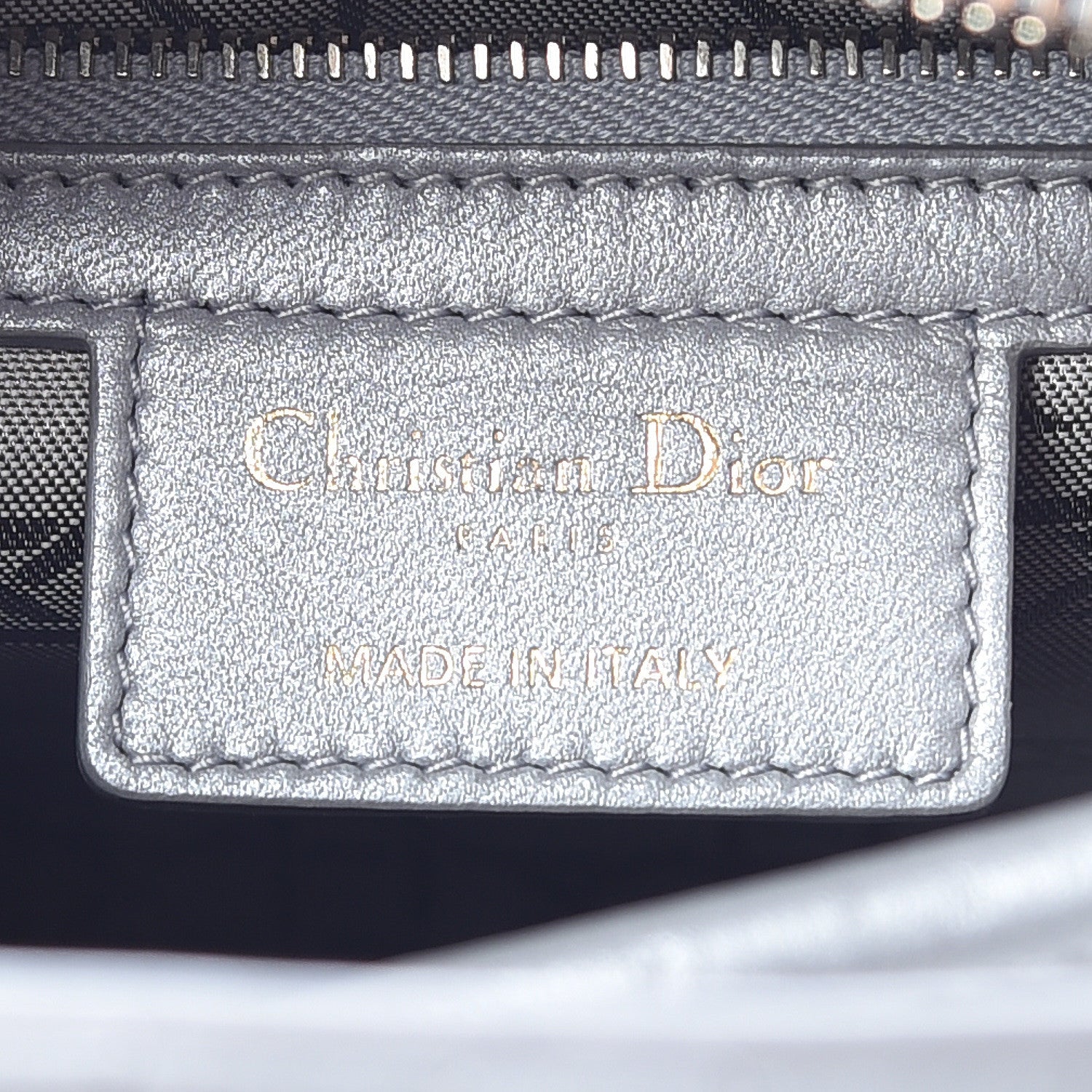 Christian Dior Pearly Lambskin Cannage Medium Lady Dior Grey 8 of 10