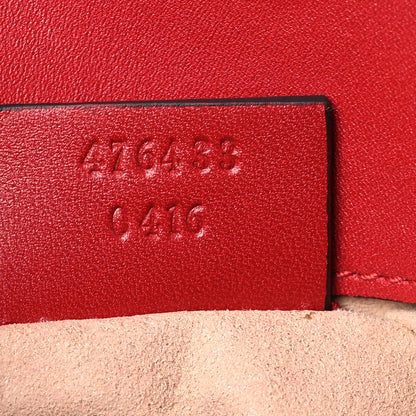 Gucci Calfskin Matelasse Super Mini GG Marmont Shoulder Bag Hibiscus Red 7 of 7
