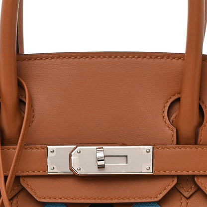 Hermes Swift Epsom Tressage Birkin 30 Gold Bleu de Nord Bleu Indigo 8 of 11