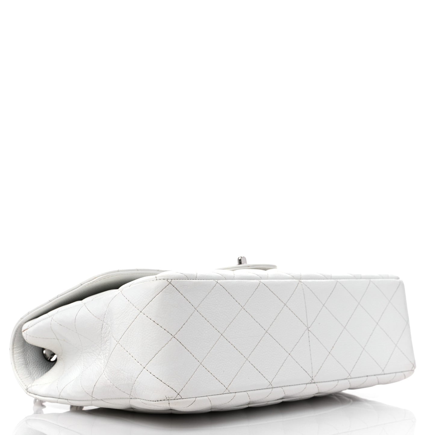 Caviar Quilted Jumbo Single Flap White