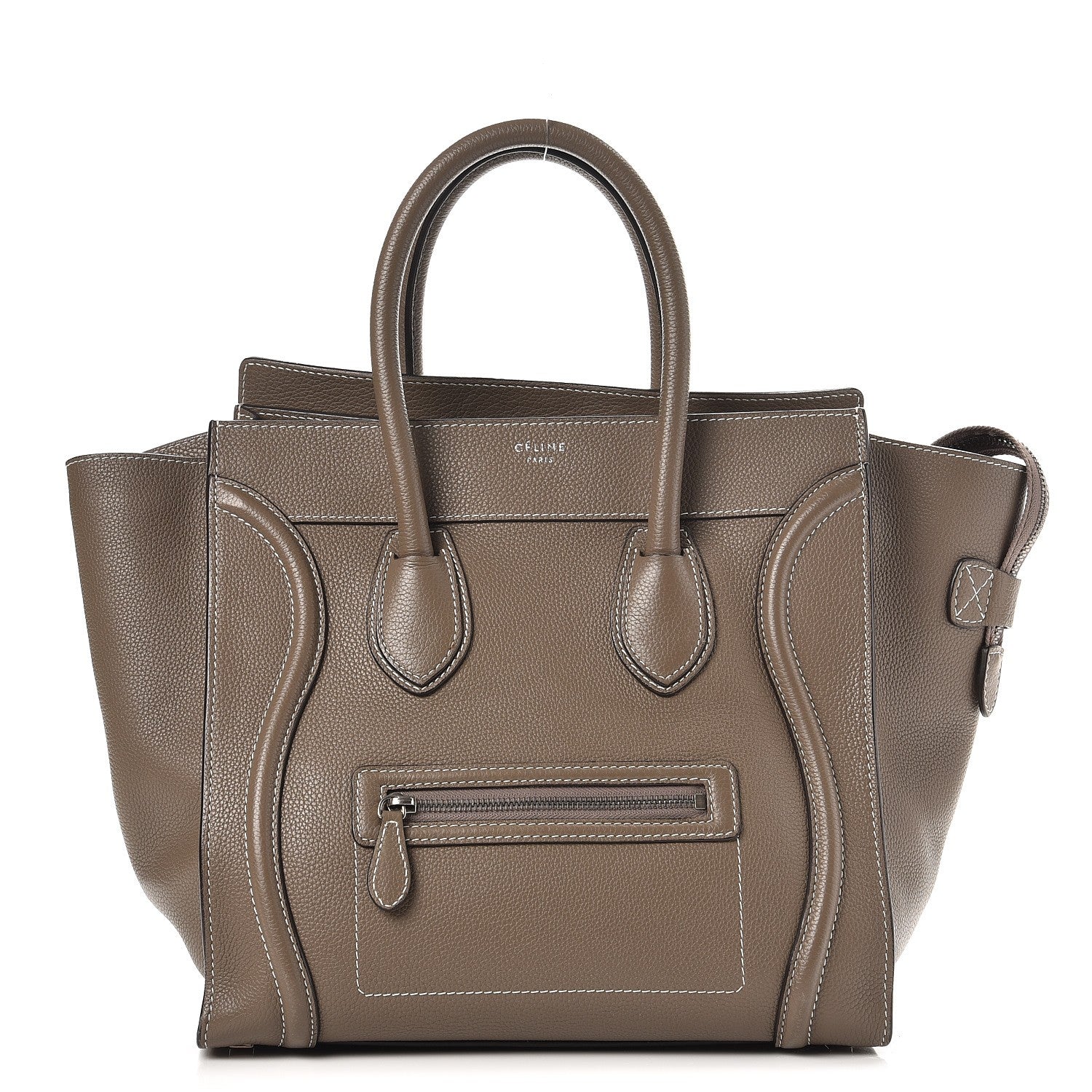 Celine Drummed Calfskin Mini Luggage Souris 1 of 11