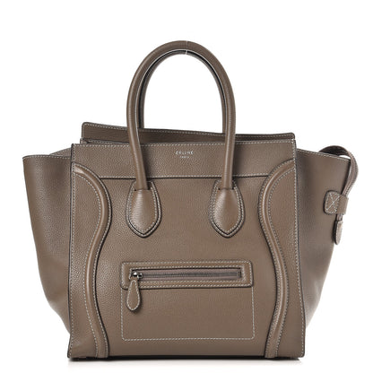 Celine Drummed Calfskin Mini Luggage Souris 1 of 11