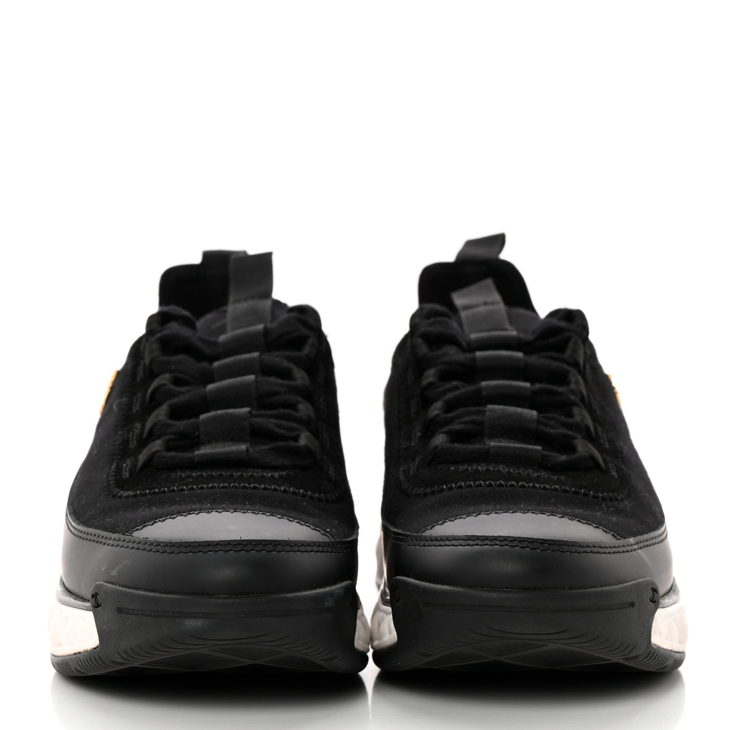 Chanel Velvet Calfskin Mixed Fibers CC Sneakers 37 Black 2 of 16