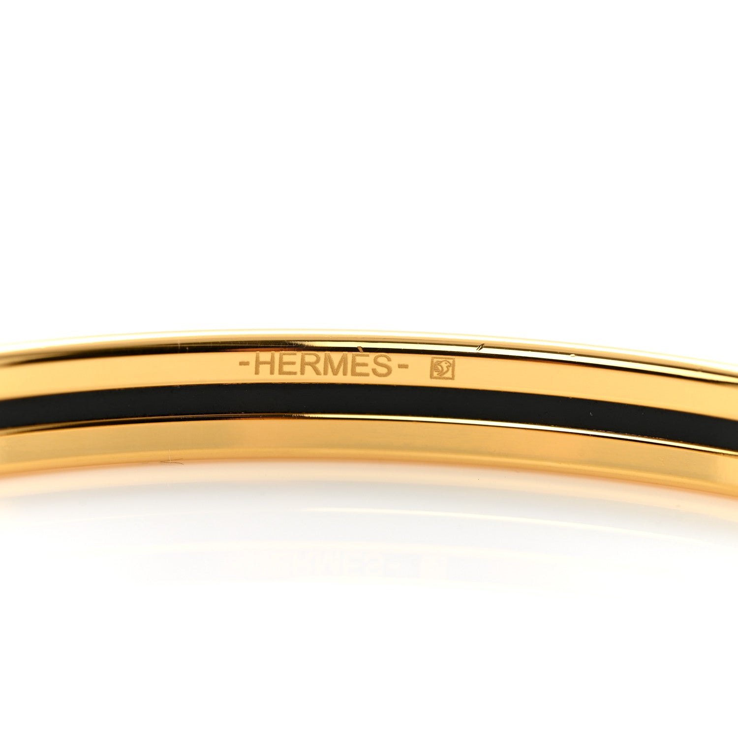 Hermes Enamel Printed Reaction En Chaines Extra Narrow Bracelet 70 Or Black 5 of 5