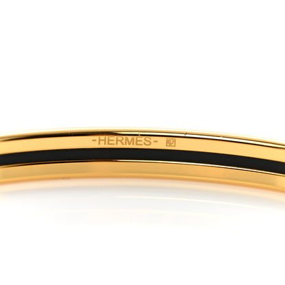Hermes Enamel Printed Reaction En Chaines Extra Narrow Bracelet 70 Or Black 5 of 5