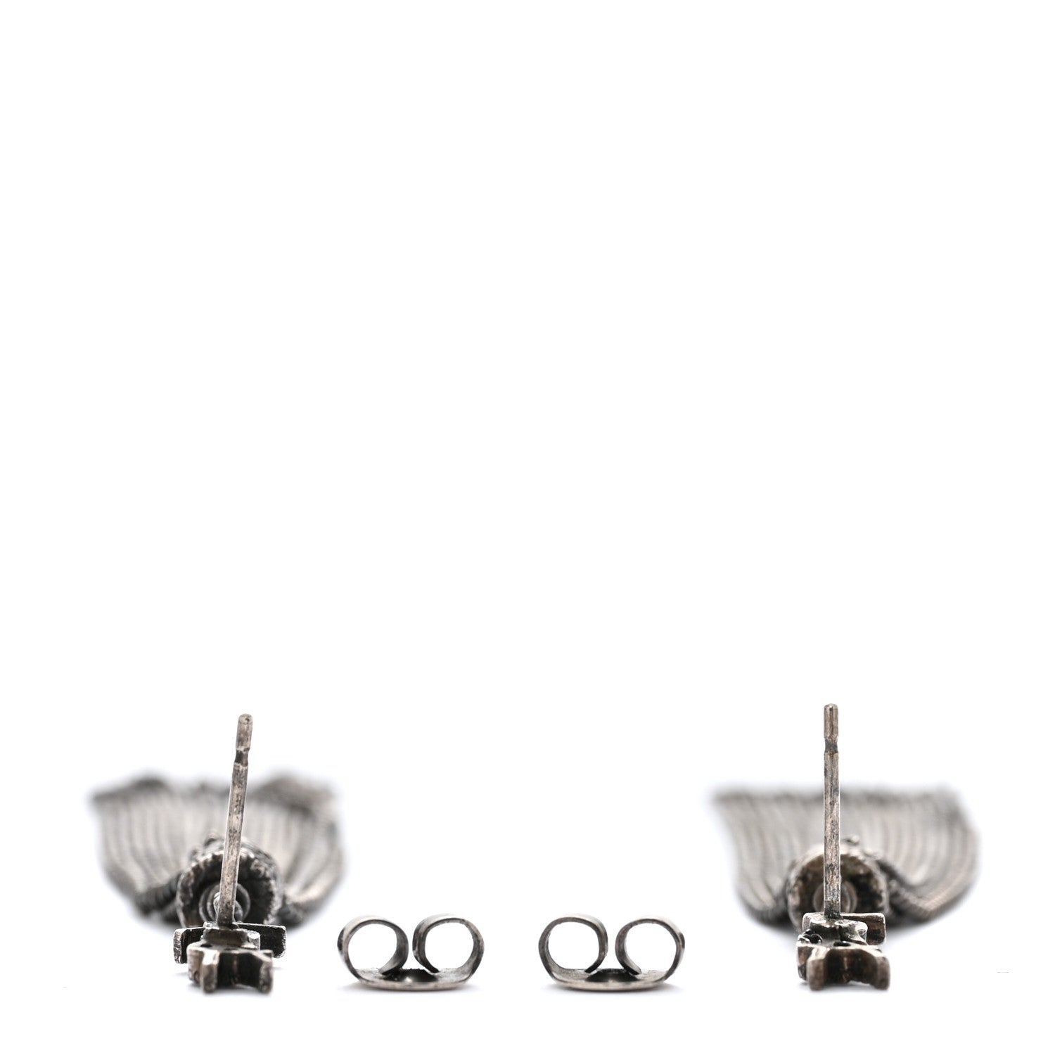 Saint Laurent Metal Monogram Loulou Tassel Earrings Silver 3 of 4