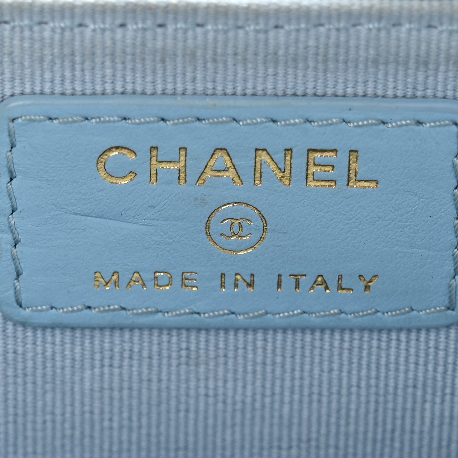 Chanel Caviar Quilted Zipped Key Holder Case Light Blue 5 of 19