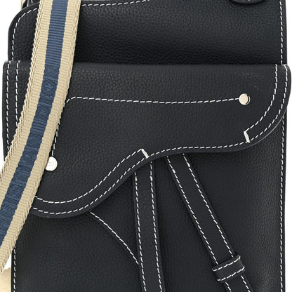 Christian Dior X KAWS Grained Calfskin Saddle Pouch Blue Multicolor 8 of 10