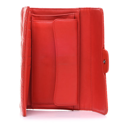 Chanel Perforated Lambskin Quilted Flap Wallet Red 5 of 16