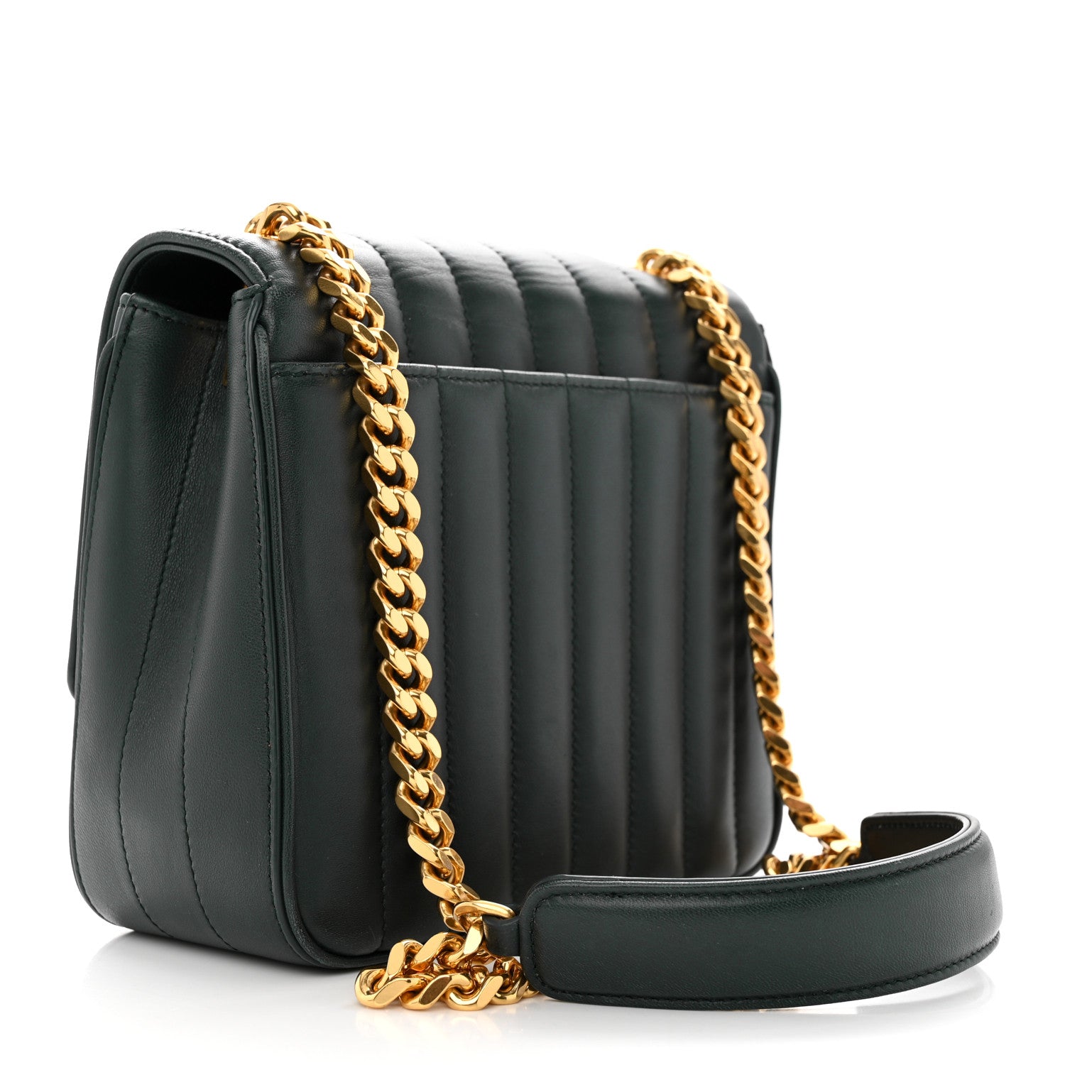 Saint Laurent Lambskin Matelasse Monogram Medium Vicky Chain Bag Algae 3 of 10