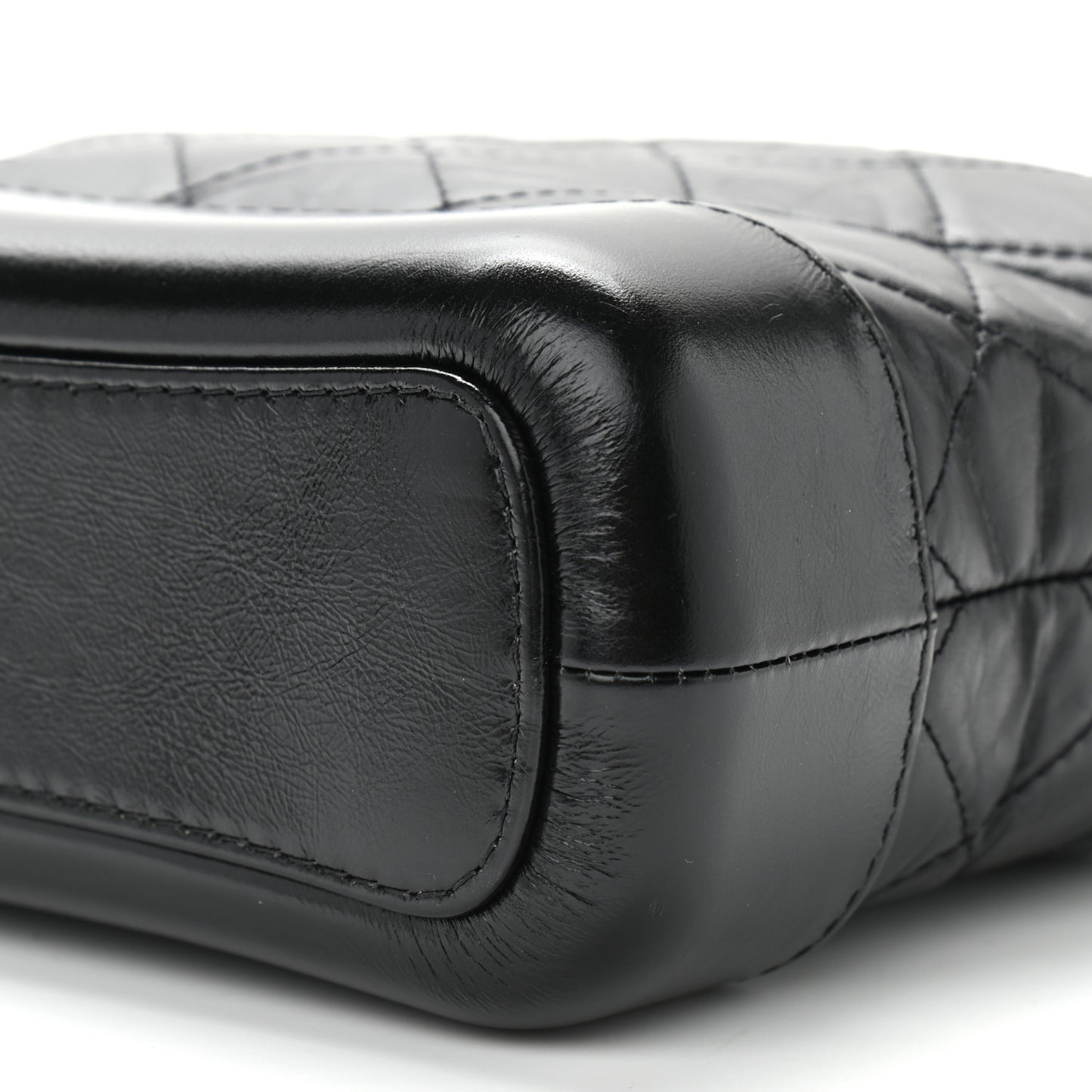 Aged Calfskin Quilted Small Gabrielle Hobo Black