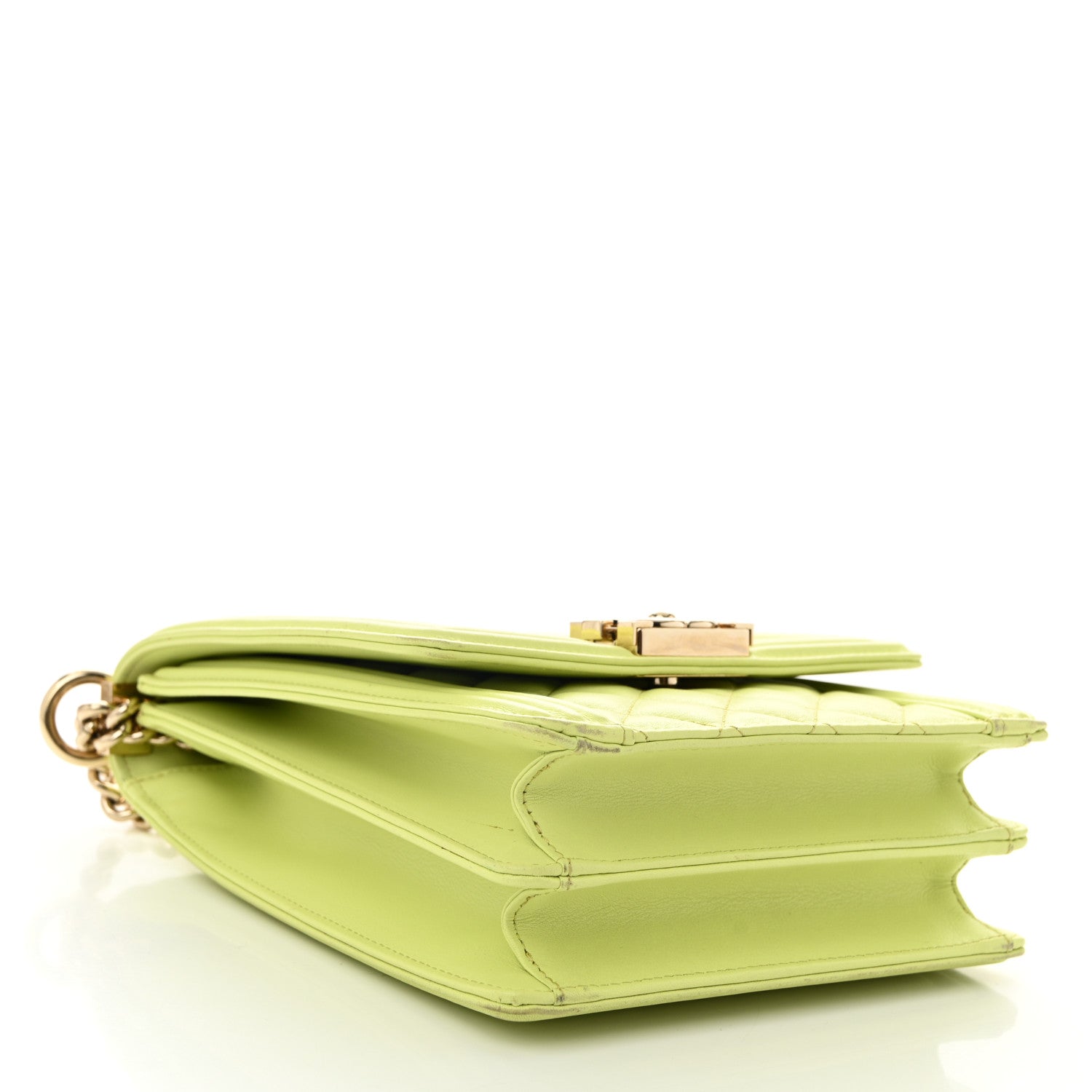 Chanel Calfskin Quilted North South Boy Flap Light Green 4 of 10