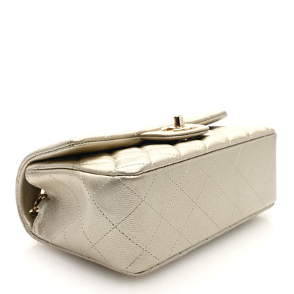 Chanel Metallic Caviar Quilted Mini Rectangular Flap Gold 4 of 9