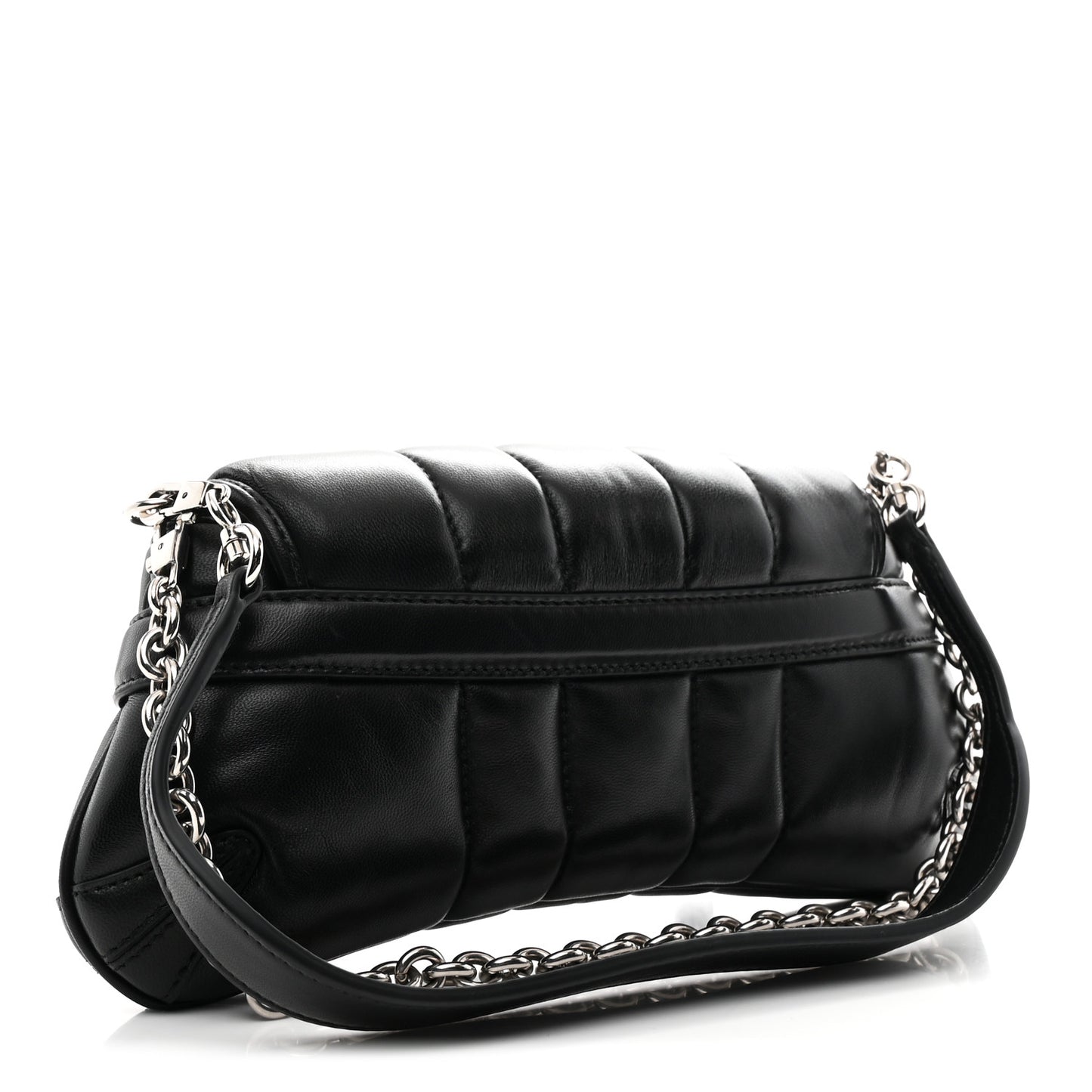 Nappa Vertical Matelasse Small Maxi Horsebit Chain Shoulder Bag Black