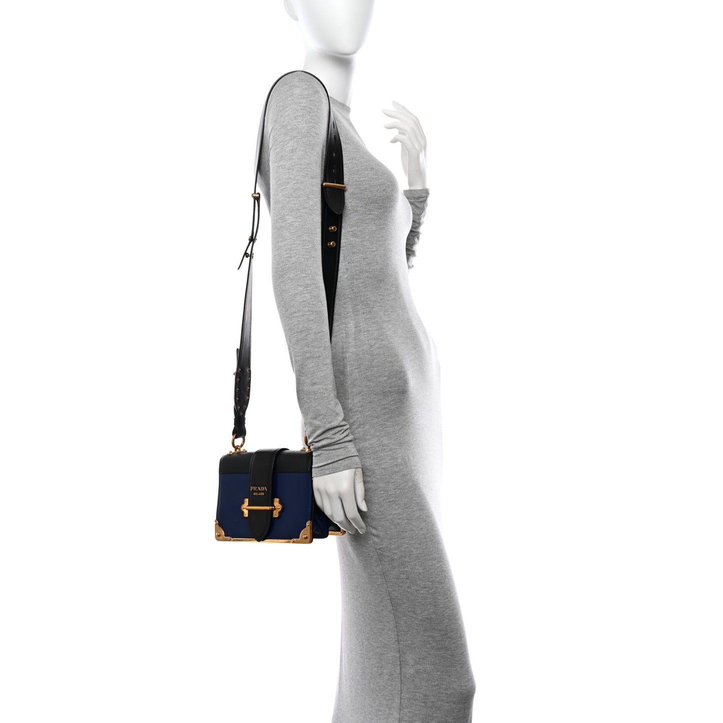 City Calf Saffiano Cahier Bag Bluette Black