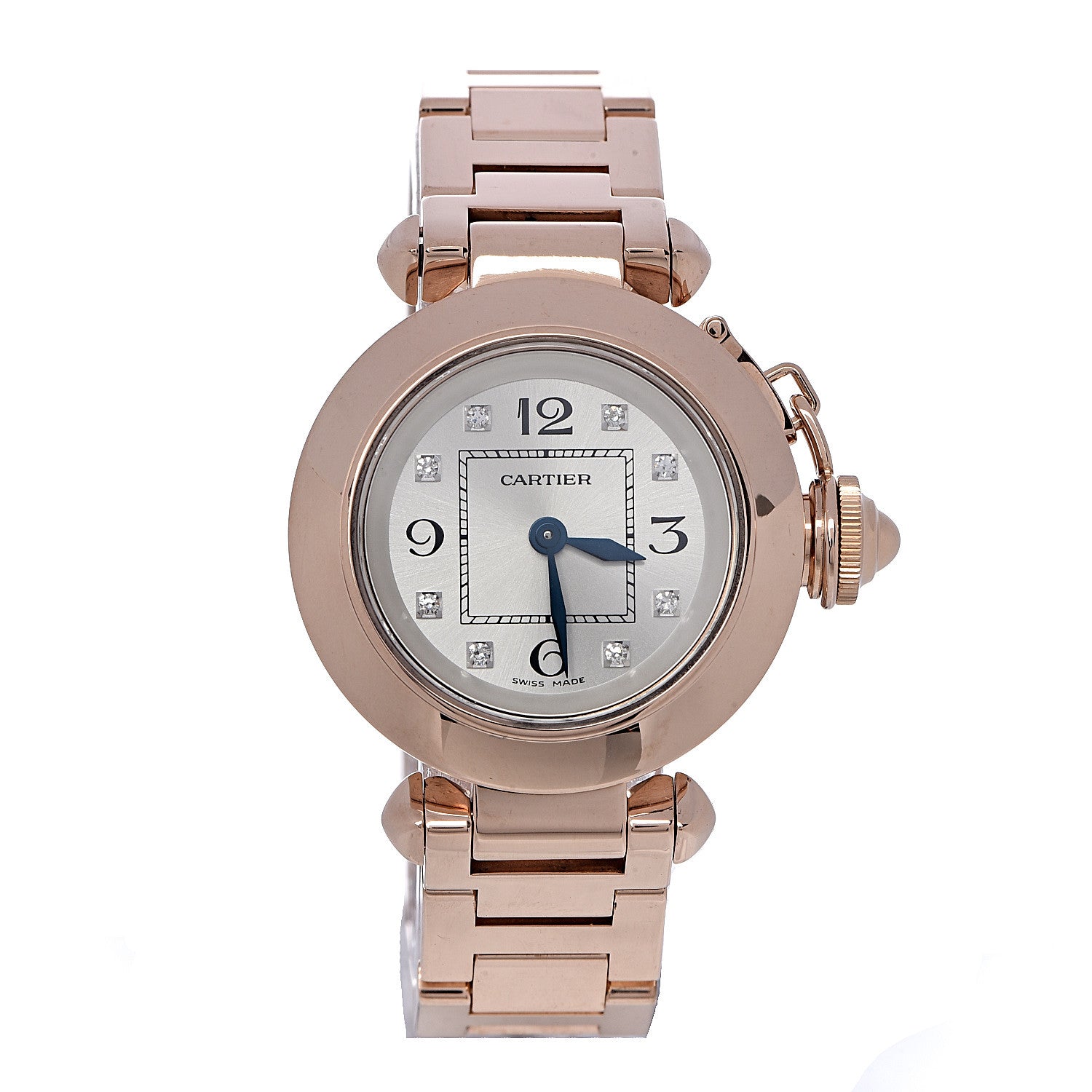 Cartier 18K Pink Gold Diamond 27mm Miss Pasha Quartz Watch 1 of 10