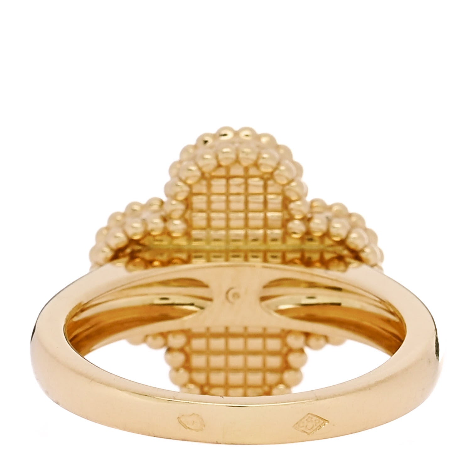 Van Cleef & Arpels 18K Yellow Gold Diamond Malachite Vintage Alhambra Ring 50 5.25 4 of 6
