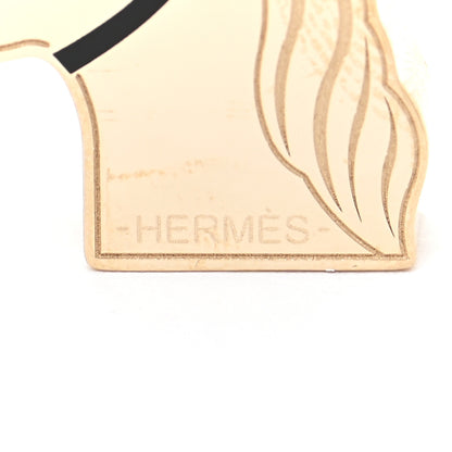 Hermes Permabrass Lacquered Quadrige Twilly Scarf Ring Black 3 of 5