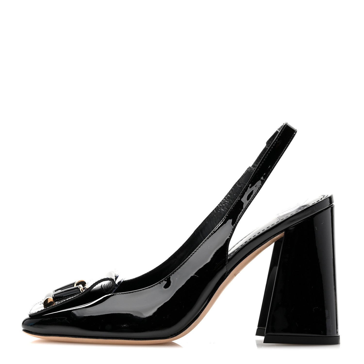 Louis Vuitton Patent Calfskin Shake Slingback Pumps 36 Black 1 of 8