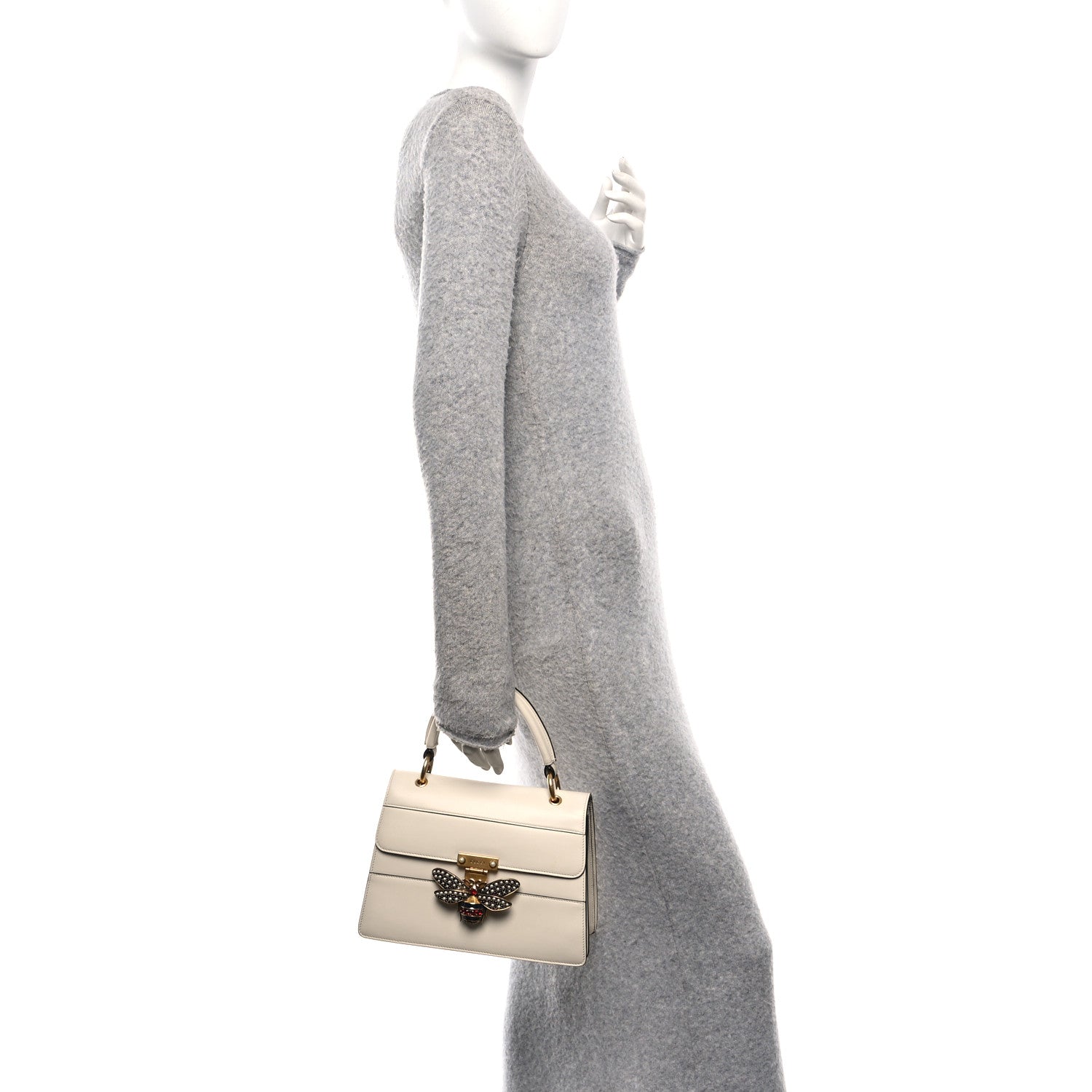 Gucci Calfskin Small Queen Margaret Top Handle Bag Mystic White 2 of 10
