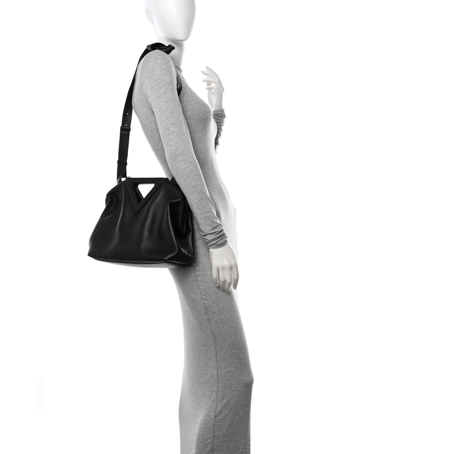 Bottega Veneta Calfskin Medium The Point Triangle Bag Black 2 of 10