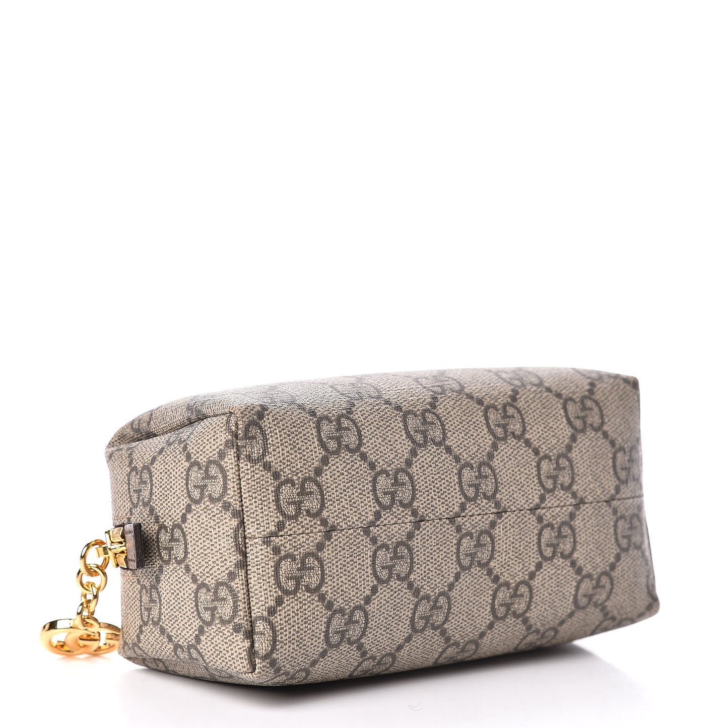 Soft GG Supreme Monogram Calfskin Small Ophidia Cosmetic Case Beige Ebony New Acero