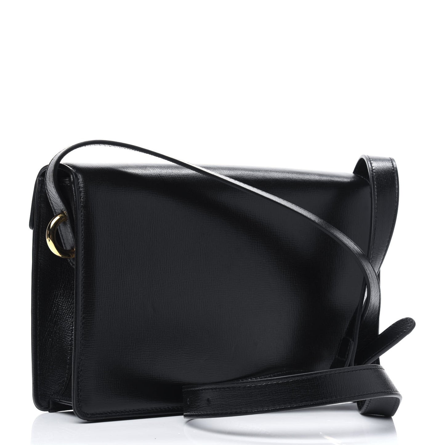 Textured Calfskin Small Torchon GG Ring Shoulder Bag Black