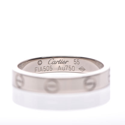 Cartier 18K White Gold 3.5mm LOVE Wedding Band Ring 55 7.25 4 of 5